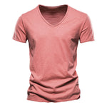 Juleas™ | T-shirt uni col V en coton | Maya Deauville