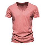 Juleas™ | T-shirt uni col V en coton | Maya Deauville