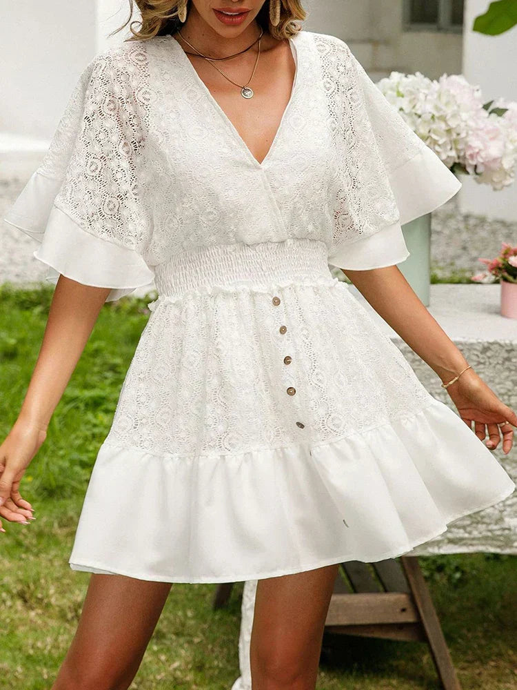 Carole | Robe en Dentelle Bohémienne | Maya Deauville