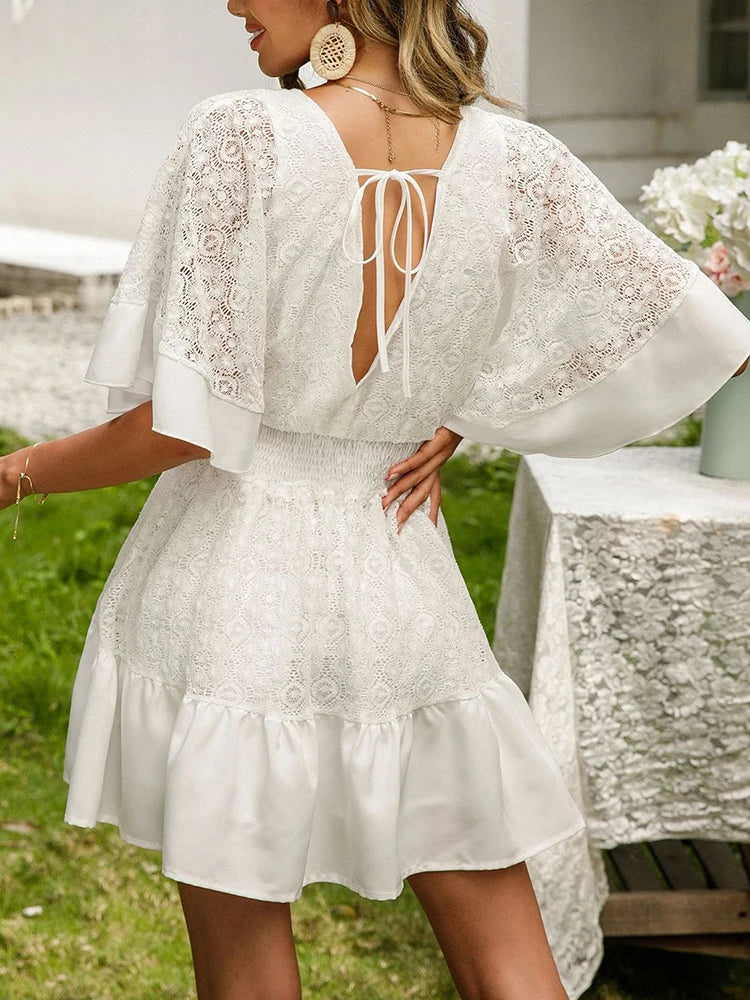 Carole | Robe en Dentelle Bohémienne | Maya Deauville