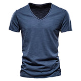 Juleas™ | T-shirt uni col V en coton | Maya Deauville