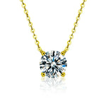 Collier en argent sterling plaqué or avec zircon | Maya Deauville