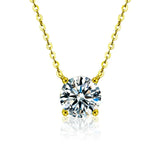 Collier en argent sterling plaqué or avec zircon | Maya Deauville