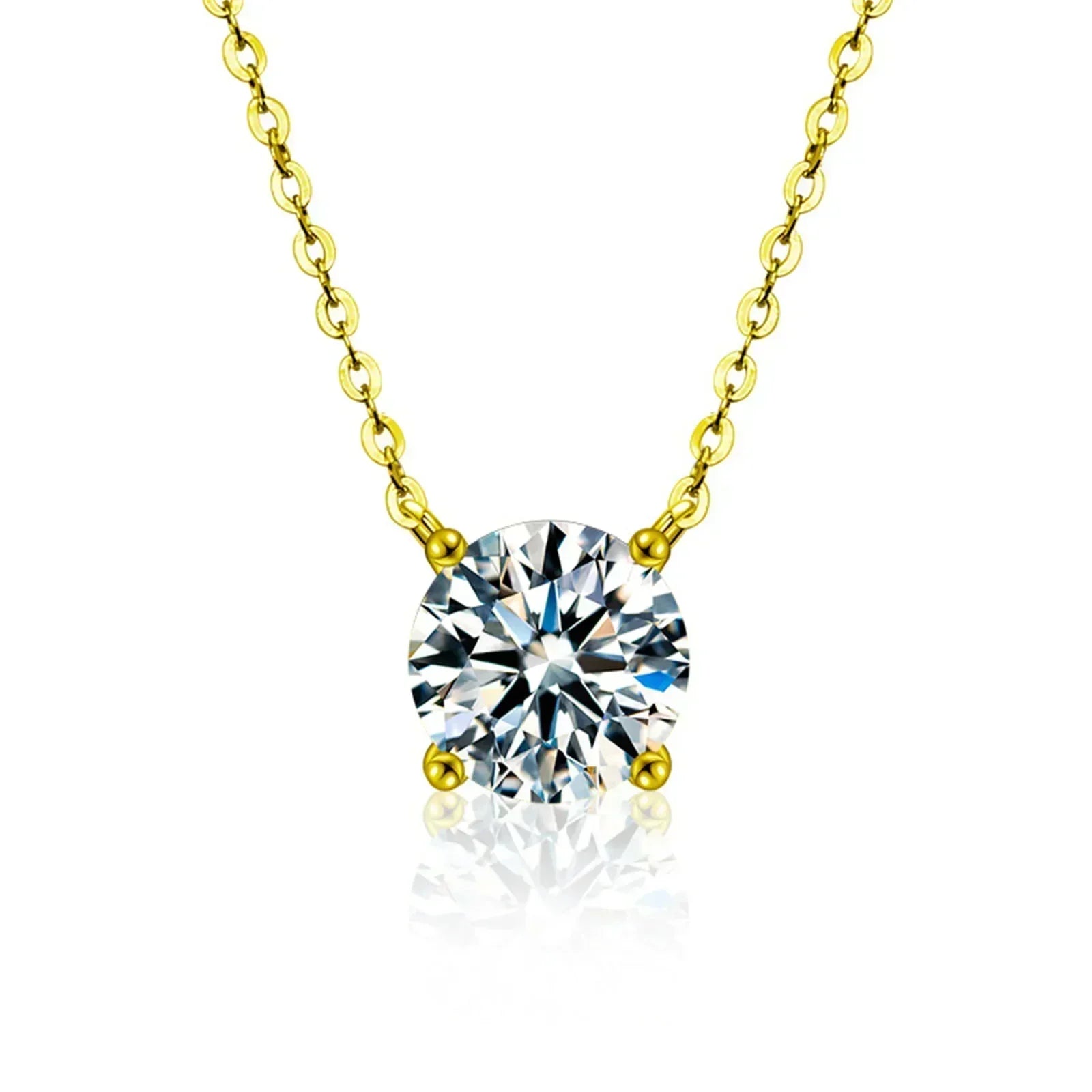 Collier en argent sterling plaqué or avec zircon | Maya Deauville