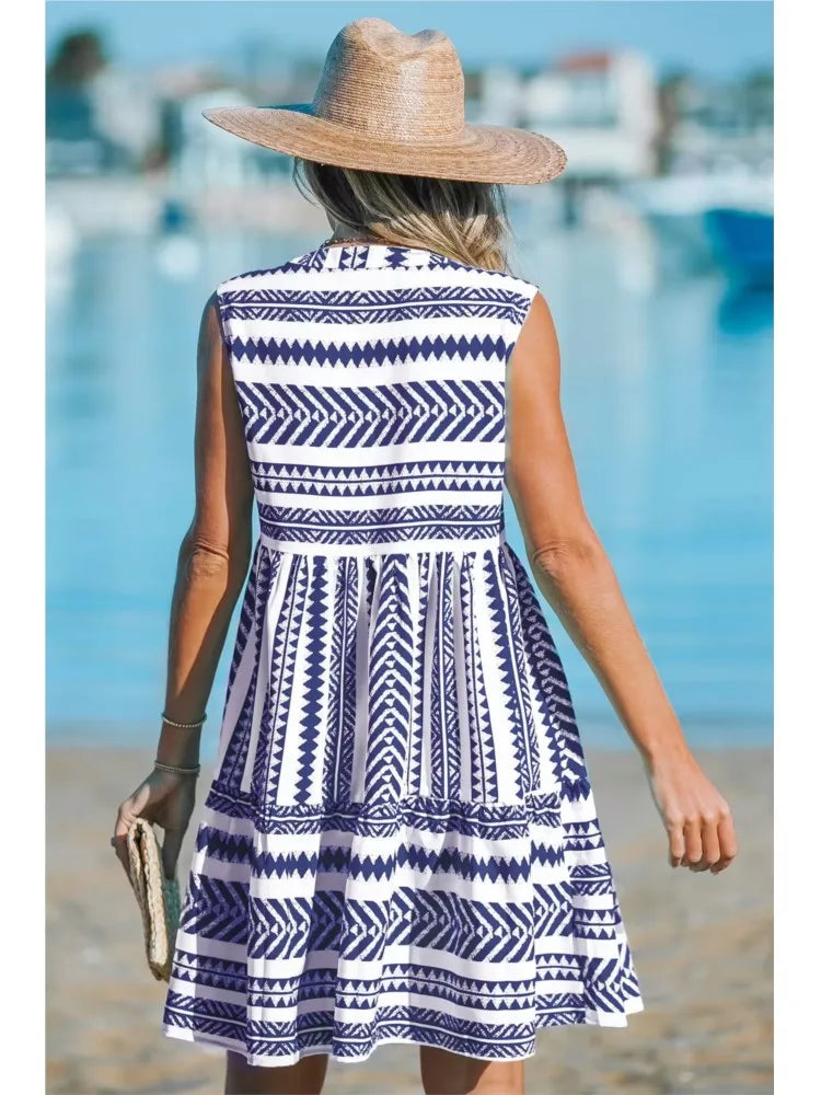 Katrina | Robe d’Été Géométrique | Maya Deauville