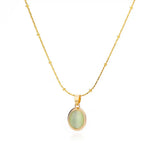Collier Pendentif Goutte d’Eau en Opale en Acier Inoxydable Doré Chic | Maya Deauville