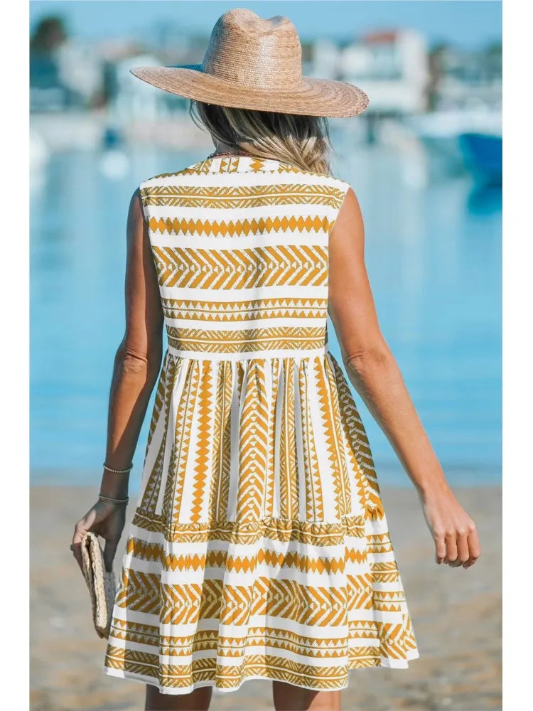 Katrina | Robe d’Été Géométrique | Maya Deauville