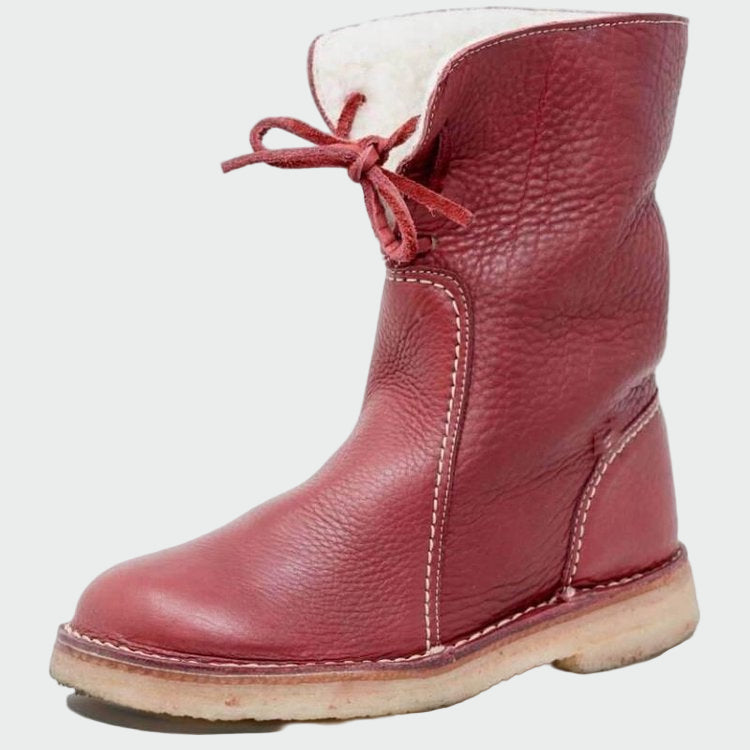 Bottes pour hommes en cuir imperméable avec doublure en laine | Maya Deauville