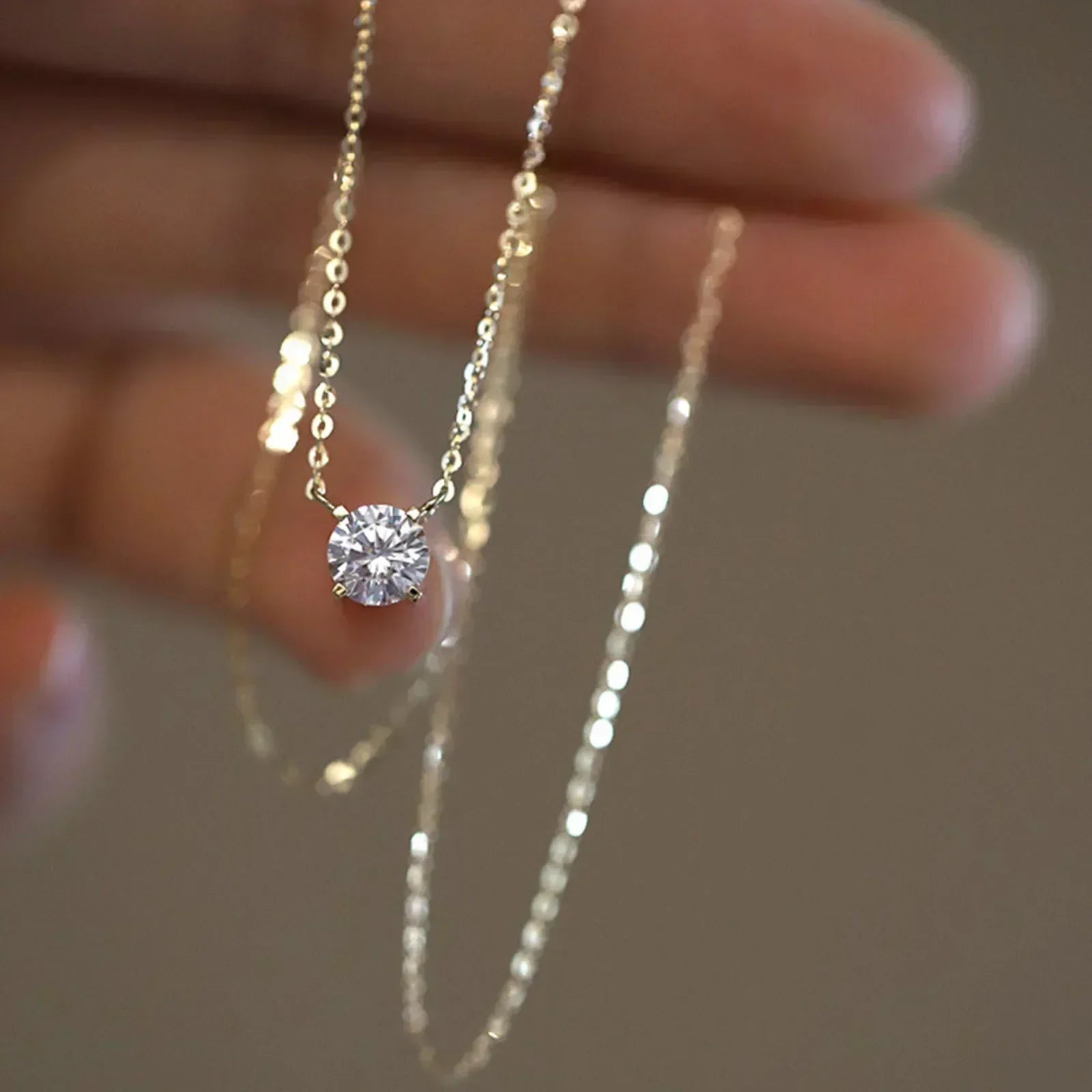 Collier en argent sterling plaqué or avec zircon | Maya Deauville
