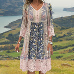 Naya™ | Robe midi fluide bohème chic | Maya Deauville