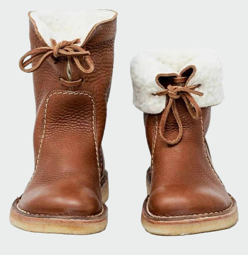 Bottes pour hommes en cuir imperméable avec doublure en laine | Maya Deauville