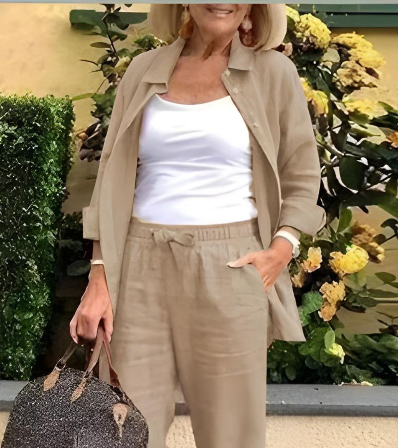 Martina | Ensemble Chemise et Pantalon en Lin et Coton | Maya Deauville