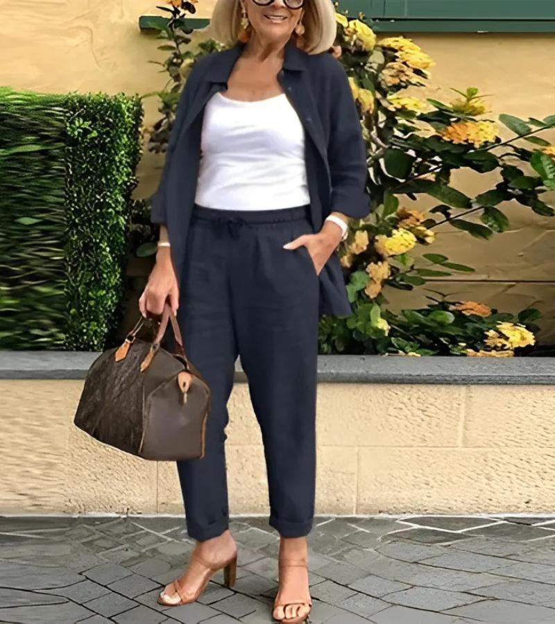 Martina | Ensemble Chemise et Pantalon en Lin et Coton | Maya Deauville