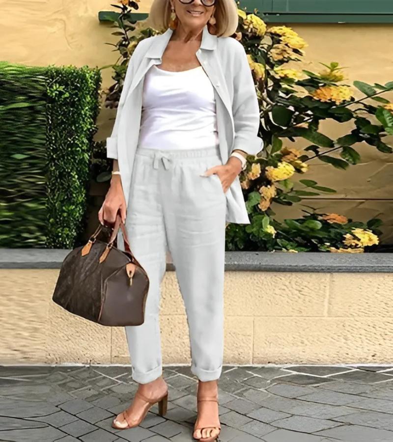Martina | Ensemble Chemise et Pantalon en Lin et Coton | Maya Deauville