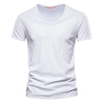 Juleas™ | T-shirt uni col V en coton | Maya Deauville