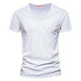 Juleas™ | T-shirt uni col V en coton | Maya Deauville