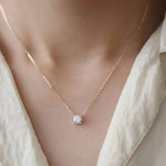 Collier en argent sterling plaqué or avec zircon | Maya Deauville