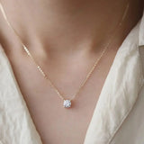 Collier en argent sterling plaqué or avec zircon | Maya Deauville