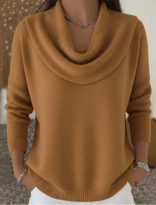 Talia | Pull chaud à col drapé | Maya Deauville