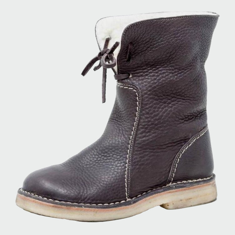 Bottes pour hommes en cuir imperméable avec doublure en laine | Maya Deauville