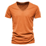 Juleas™ | T-shirt uni col V en coton | Maya Deauville