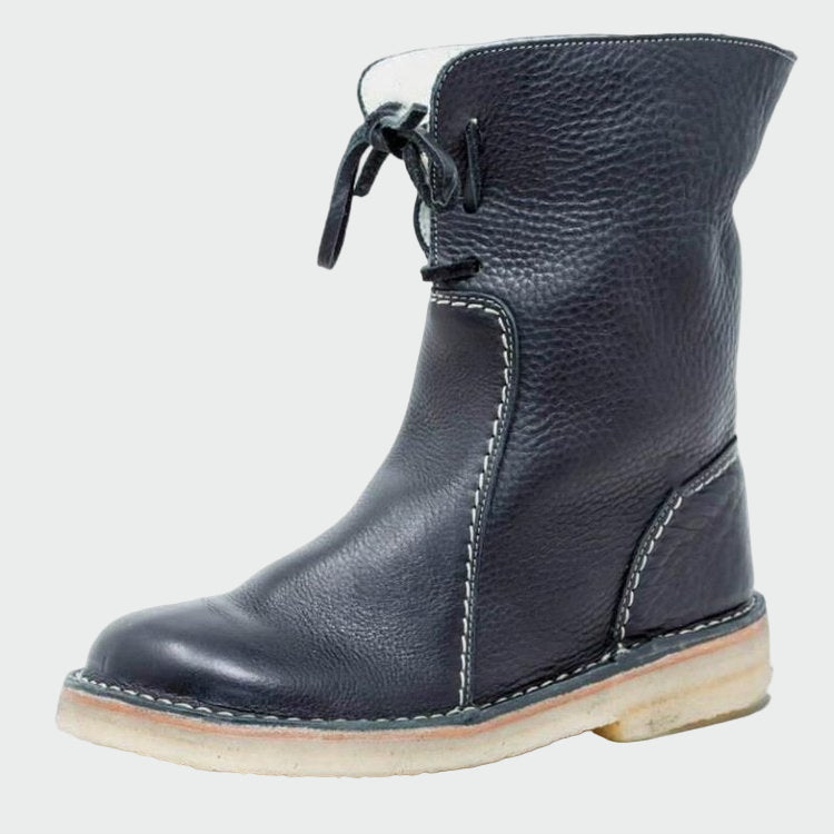 Bottes pour hommes en cuir imperméable avec doublure en laine | Maya Deauville