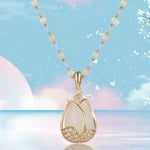 Collier Pendentif élégant en Cristal Rose et Or | Maya Deauville