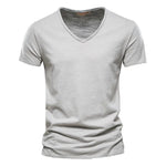 Juleas™ | T-shirt uni col V en coton | Maya Deauville