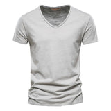 Juleas™ | T-shirt uni col V en coton | Maya Deauville