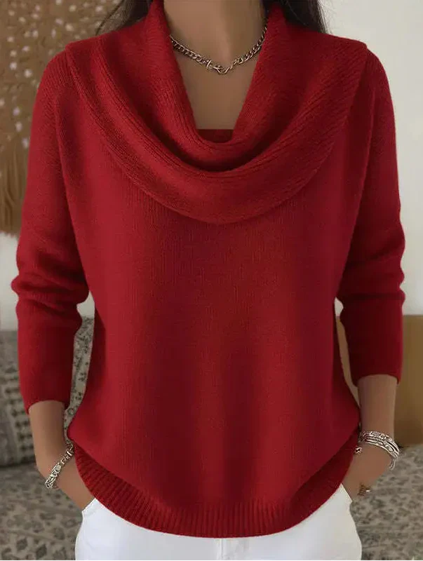 Talia | Pull chaud à col drapé | Maya Deauville