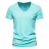 Juleas™ | T-shirt uni col V en coton | Maya Deauville