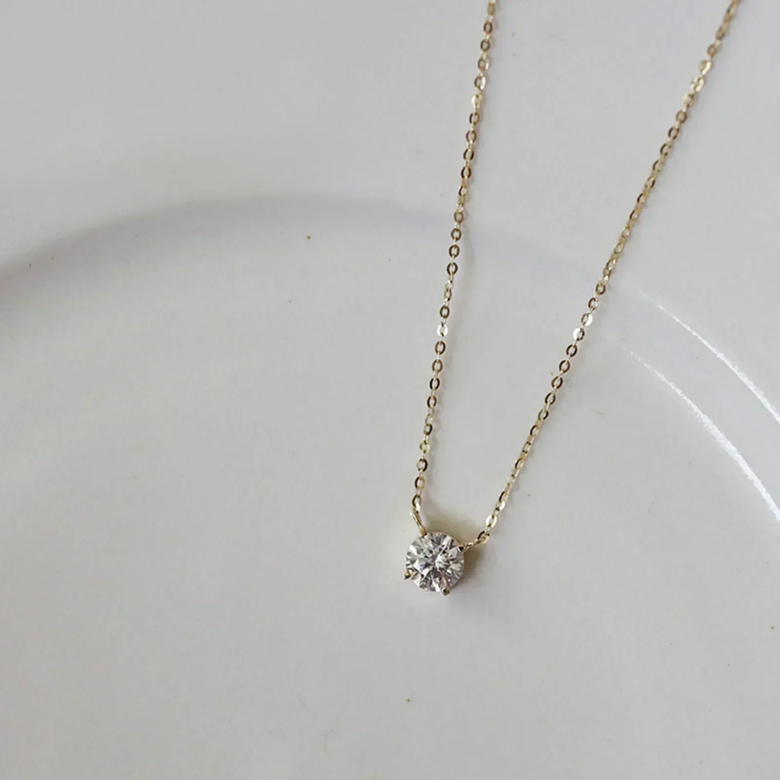 Collier en argent sterling plaqué or avec zircon | Maya Deauville