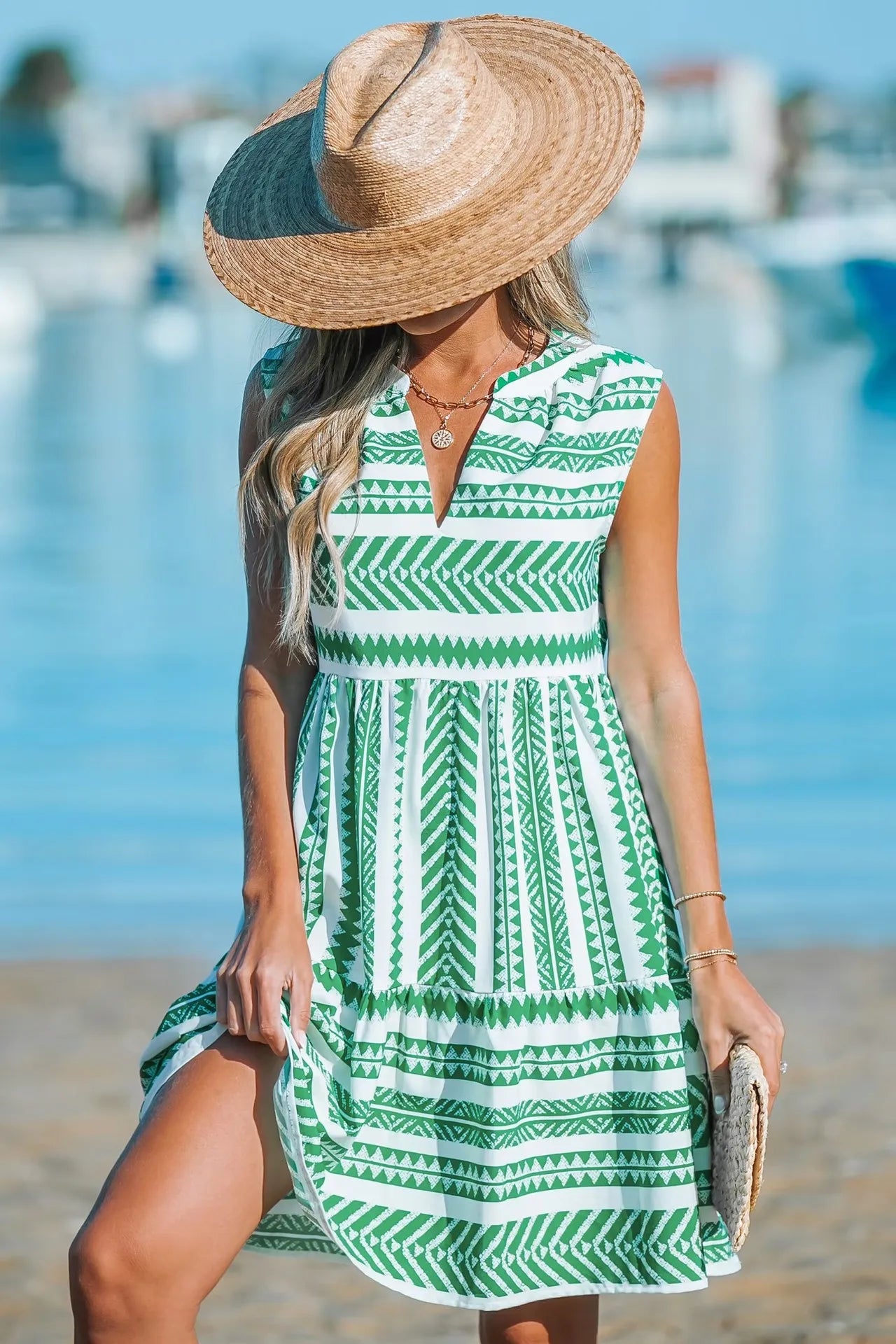 Katrina | Robe d’Été Géométrique | Maya Deauville