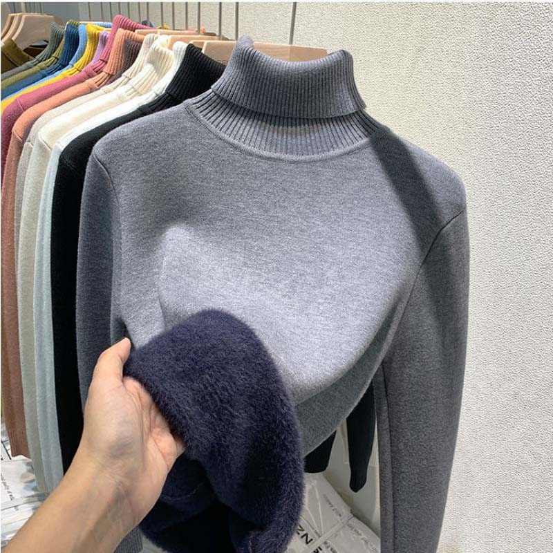 Delphine™ | Pull Luxe Col Roulé Doublé en Fleece | Maya Deauville