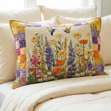 Housse de coussin matelassée – Floral intemporel