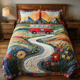 Parure de lit matelassée 3 pièces – Voyage vintage