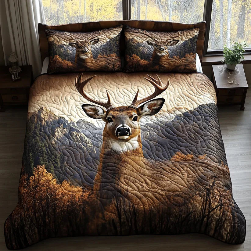 Parure de lit matelassée 3 pièces – Animaux de la forêt