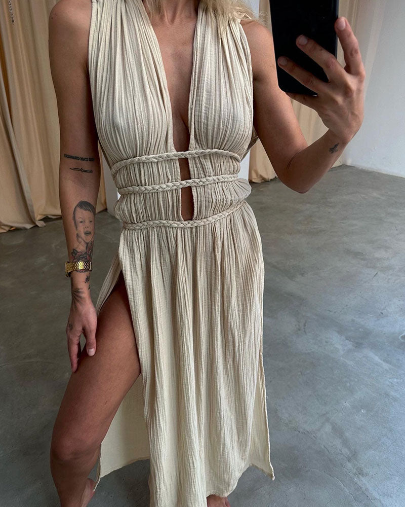 Zolla | Robe Texturée à Fente | Maya Deauville