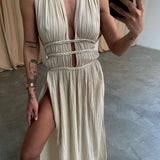 Zolla | Robe Texturée à Fente | Maya Deauville