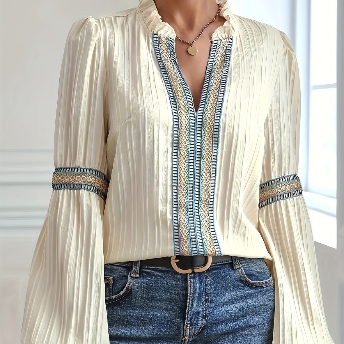 Jeffiner™ | Blouse en Dentelle Élégante | Maya Deauville