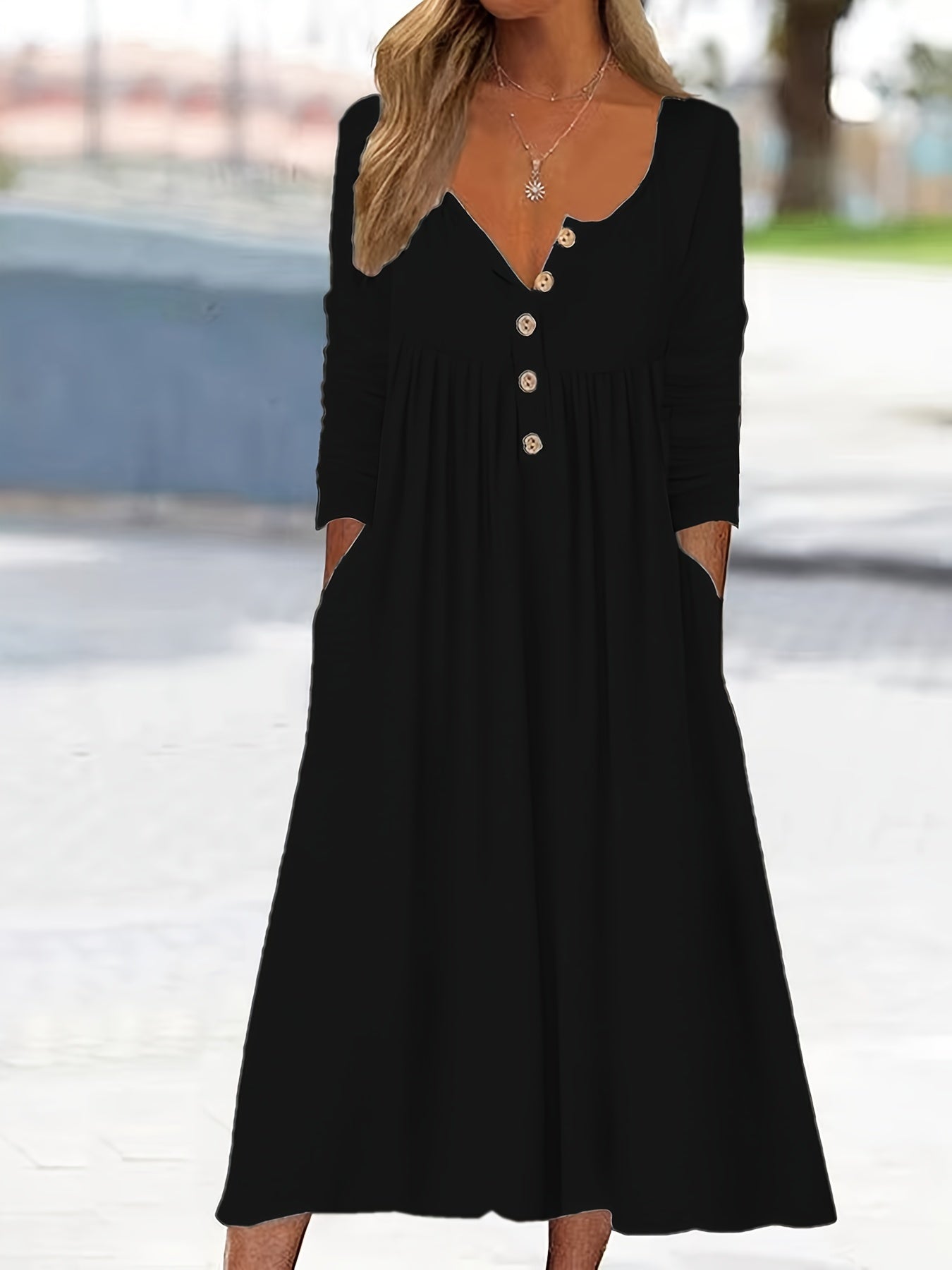 ZARA | Robe midi à boutons sur le devant | Maya Deauville