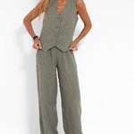 Aira | Ensemble Gilet Boutonné & Pantalon Large | Maya Deauville