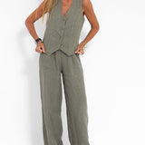 Aira | Ensemble Gilet Boutonné & Pantalon Large | Maya Deauville