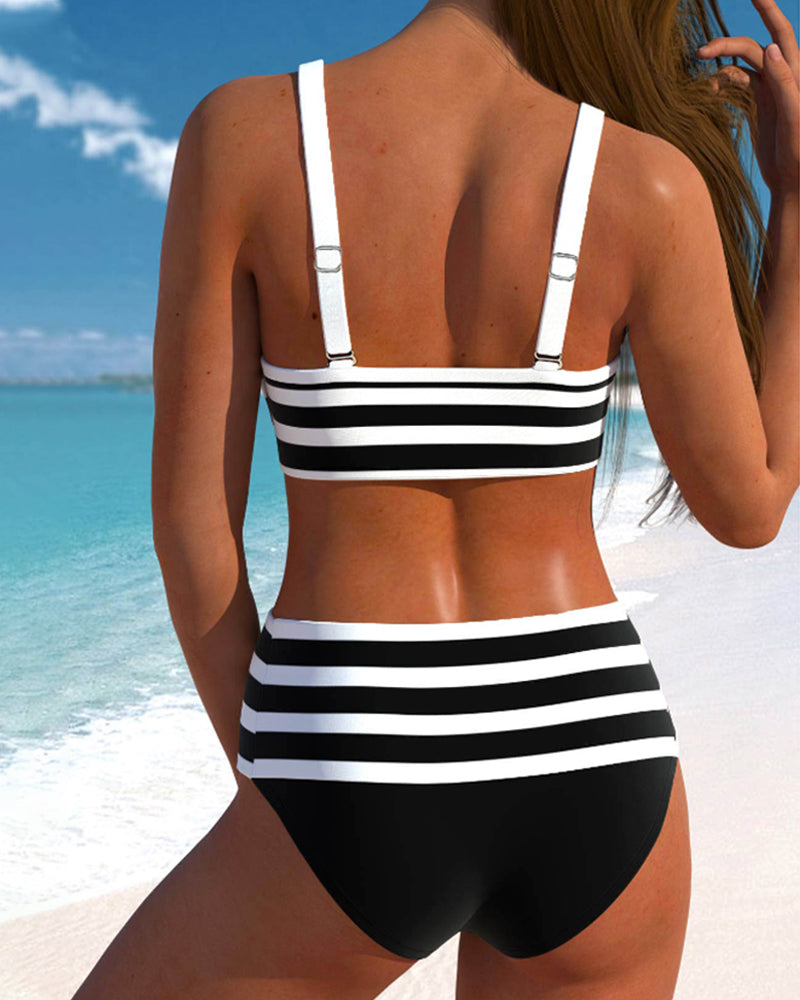 Lula® | Bikini rayé taille haute | Maya Deauville