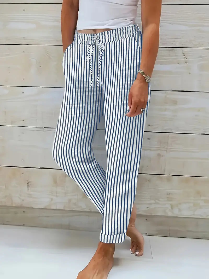 Faye™ | Pantalon rayé léger | Maya Deauville