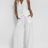 Aira | Ensemble Gilet Boutonné & Pantalon Large | Maya Deauville