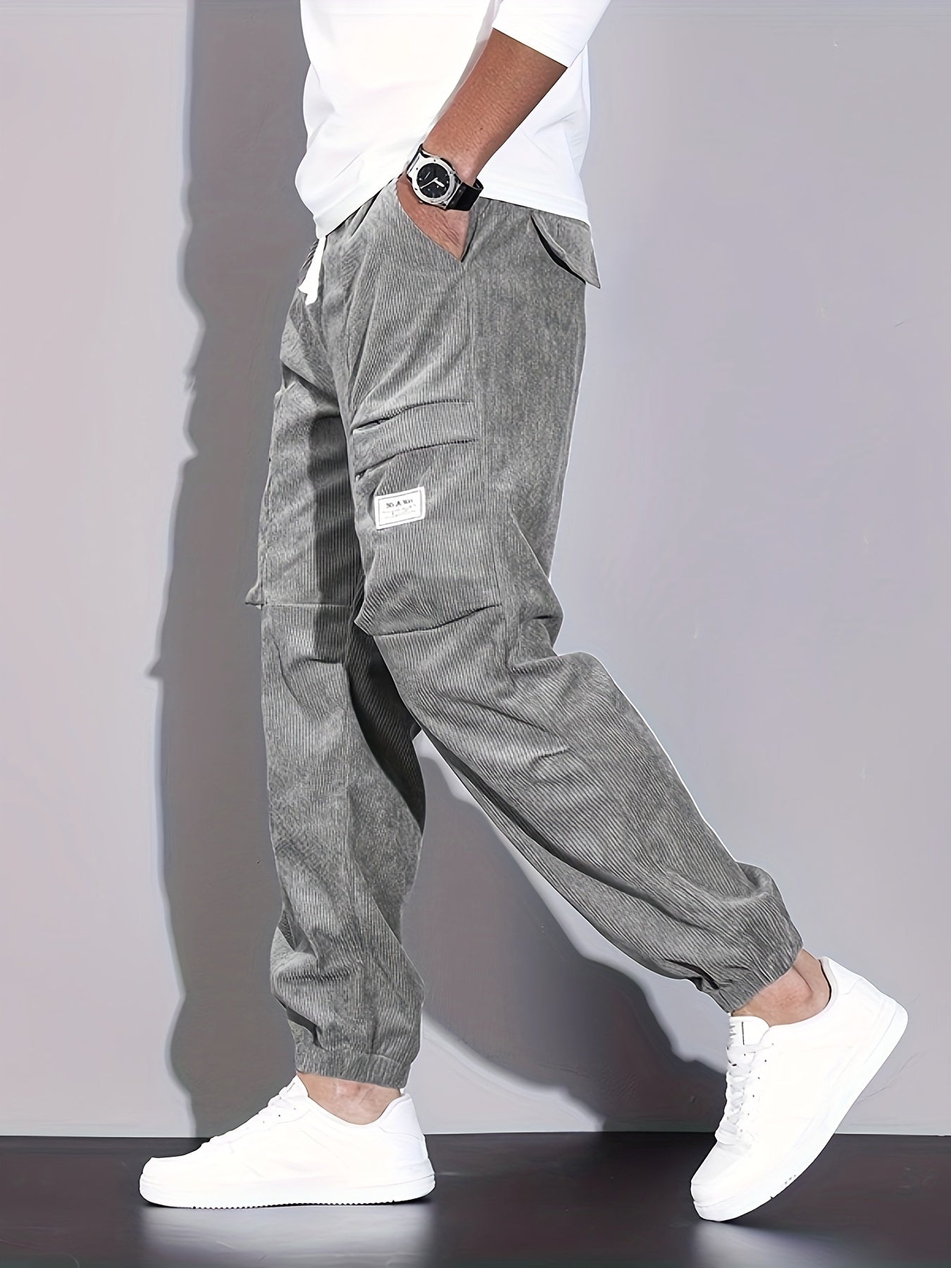 Rossi Roma™ | Pantalon cargo en velours côtelé | Maya Deauville