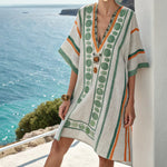Tunique "Flavia" – Vert & Safran | Maya Deauville