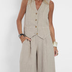 Aira | Ensemble Gilet Boutonné & Pantalon Large | Maya Deauville