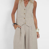 Aira | Ensemble Gilet Boutonné & Pantalon Large | Maya Deauville
